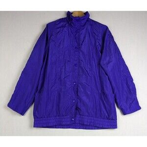 Kristen Blake Women’s Purple Nylon Jacket Size S Lightweight Crinkle Windbreaker